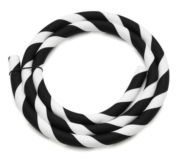 Silikonschlauch Striped Black White