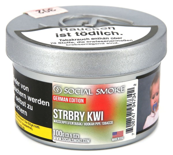 Social Smoke Strawberry Kiwi Shisha Tabak 100g