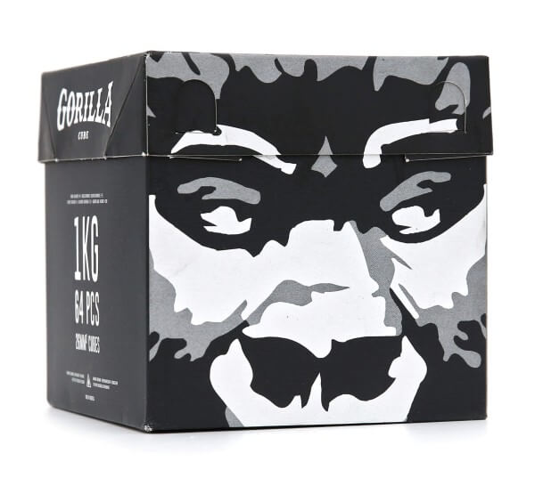 Gorilla Cube Shisha Kohle Naturkohle aus 100% Kokosnussschalen 1 kg für Shisha & BBQ/Grill
