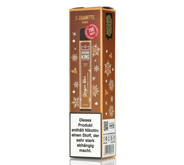 Aroma King Honey & Ginger & Almonds Christmas Edition Einweg E-Zigarette 700 Puffs 20mg/ml